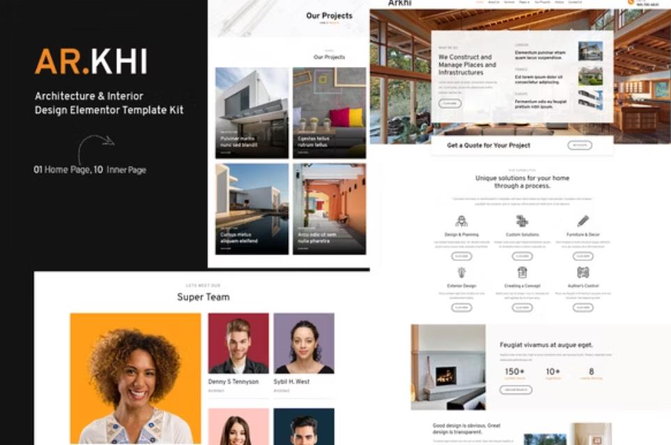 YE035-Elementor外贸网站模板,建筑/设计/家居产品服务展示模板,通用型wordpress成品网站模板