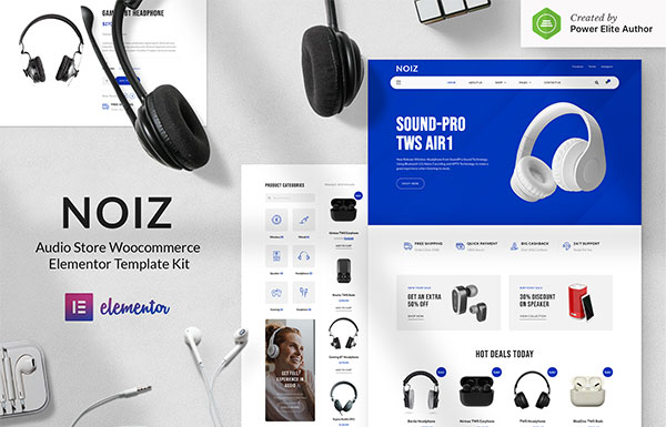 YE044-Elementor外贸网站模板,B2B/B2C数码产品商城网站模板,通用型wordpress成品网站模板